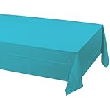Creative Converting Plastic Banquet Table Cover, Bermuda Blue