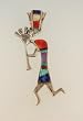 Narrow Standing Kokopelli Turquoise Inlaid Pendant