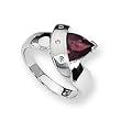 Garnet and Diamond Sterling Silver Ring (Sizes 6-8)