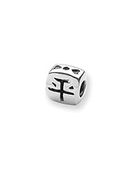Chinese Peace Charm in Silver for 3mm Charm Bracelets
