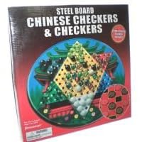 Click here to buy chinese checkers and checkers round tin game by Pressman Toy.