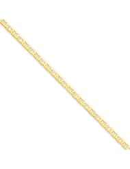 10 Inch 14k Gold Polished Anchor Link Anklet
