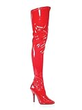 Red Stretch Thigh High Boot - 11