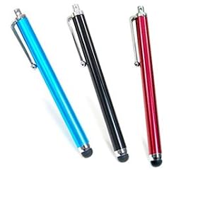 In Original COSMOS Packaging - 3 pcs Aqua Blue Black Red Stylus styli Touch Screen Cellphone Tablet... by