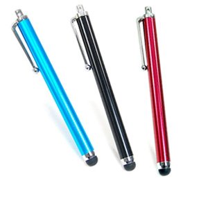 In Original COSMOS ® Packaging - 3 pcs Aqua Blue/Black/Red Stylus/styli Touch Screen Cellphone Tablet Pen for iPhone 4 4s 3 3Gs iPod Touch iPad 2 Motorola Xoom, Samsung Galaxy, BlackBerry Playbook AMM0101US + Cosmos BRANDED Cable Tie-Cosmos