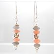 Moonstone, Czechoslovakian Glass Bead and Sterling Silver Dangle Earrings, #8630