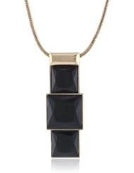 Kenneth Cole New York "Jet" Faceted Square Geometric Pendant Necklace, 33"