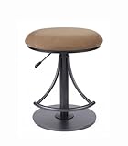 Venus Backless Swivel Bar Stool With Bear Suede