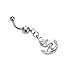 docooler 316L Surgical Steel Body Jewelry Rhinestone Anchor Dangle Button Barbell Belly Navel Ring Bar Piercing Chain