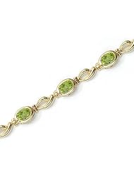 14K Yellow Gold Oval Peridot Bracelet