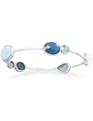 Sterling Silver Bracelets Bracelets Multistone Stackable Bangle
