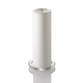 Set of 12 Hand Poured 3 x 9 Pillar Candles, White Unscented