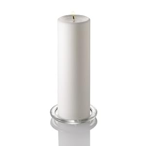 3 X 9 White Unscented Pillar Candles Set 24 Wedding by Quick Candles