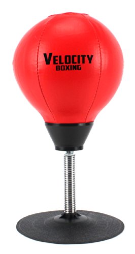 Velocity Boxing Stress Reliever Desktop Speed Punching Ball w/ Heavy Duty Suction Cup and Spring, Pump, Needle