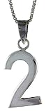 Sterling Silver Number 2 Pendant 3/4 in. (18 mm)