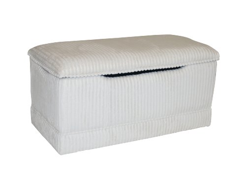 Harmony Kids Deluxe Toy Box, Ivory Chenille