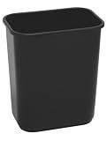 Rolled Rim Waste Basket 28 Quart Black.