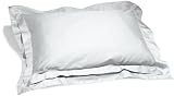Pinzon Hotel Banded Egyptian Cotton Sateen Standard Sham, Silver Grey