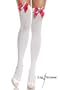 Opaque Nurse Thigh High Stocking With Satin Bow And Toy Syringe