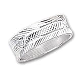 Sterling Silver Diamond-cut 7mm Fancy Ring
