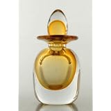Amber Art Glass Perfume Bottle X146-4 by Blown Art Glass Studio