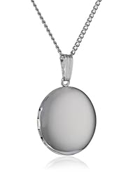 Sterling Silver Polished Round Locket Necklace