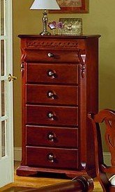 Classic Warm Cherry Finish 6-Drawer Storage Chest 