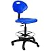 BenchPro LNT-UC-AF Deluxe Polyurethane Cleanroom Lab Chair/Workbench Stool with Footring and Armrest, 300 lbs Capacity, 18.5" Width x 21-31" Height x 18" Depth, Blue