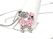 Adorable Pink Faux Pearl Toy Poodle Charm Necklace Silver Tone