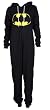 New Womens Mens Unisex Superman Batman Print Ladies Hoody Jumpsuit Onesie (S/M-UK8/10, Batman Black)