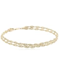Duragold 14k Yellow Gold Double Twist Rope Bracelet, 7.5"