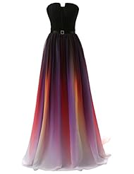 Apparel: Eudolah New Gradient Colorful Sexy Ombre Chiffon Prom Dress Evening Dresses Purple White Size 12