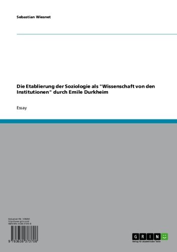 Die Etablierung der Soziologie als 