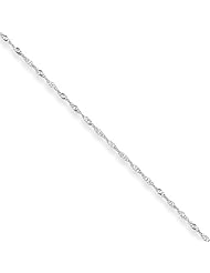 1mm, 14 Karat White Gold, Singapore Chain - 24 inch