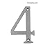 (#4) Bolton 3 Inch Solid Brass Satin Nickel Clear Coated Finish House Number Raised 3/16