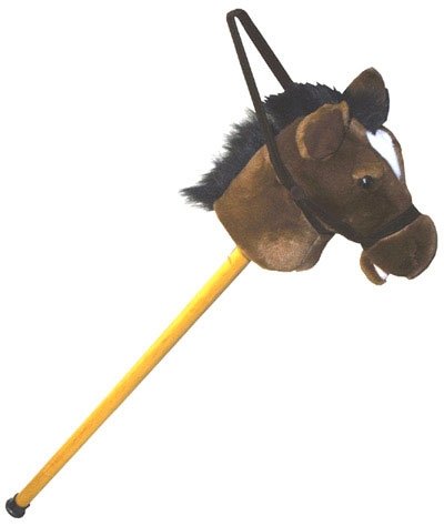 Childrens Toyshop  Toys : Plush Light Brown Giddy Pony Stick Horse 37"