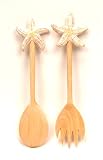 Wooden Starfish Salad Server Set