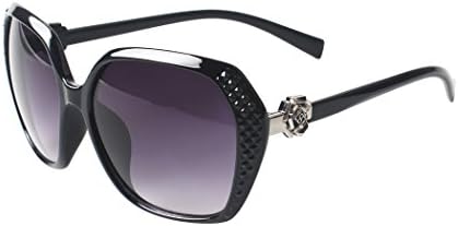 Ubetter Women's New Fashion Classic Simple Oversized Frame Sunglasses UV400 Protection Eye Glasses black X-larger with Lens Color: Grey