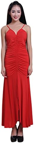 Womens Sexy Falbala Strapless Spaghetti Strap Cocktail Dress (X-LARGE, Red)