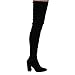 Cape Robbin Betisa-4 Women's Side Zip Block Heel Stretchy Snug Fit Thigh High Boots