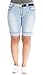 Angels Plus Light Wash Belted Denim Cuffed Bermuda