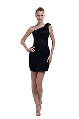 Satin Sheath One Shoulder Bridesmaid Dress 