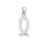 14k White Gold Fish Pendant