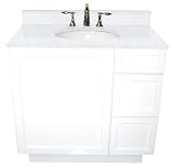 Distinctive Solutions White Classic Carrara Marble Vanity Top w/ Sink & Backsplash, 37 wide