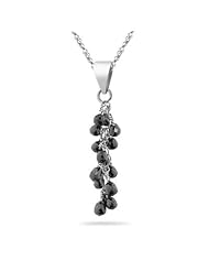 1.50 Cts Black Diamond Grape wine Pendant in 18K White Gold