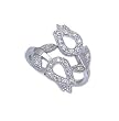Sterling Silver Rhodium Ring with Clear CZ - Flowers -Size: 6-9 Sterling Silver Rhodium Ring with Clear CZ - Flowers -Size: 6-9