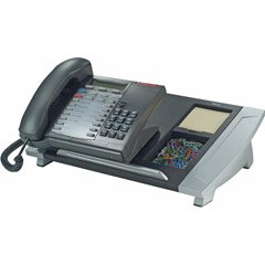 Fellowes(R) Office Suites Desktop Telephone Stand, 4"H x 15 7/16"W x 10 5/8"D, Black/Silver