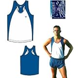 Viga Men's Lazer Running Vest / Singlet (Size: Small) (Colour: White / Royal Blue )