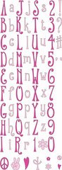 Cuttlebug 2-Inch by 6-Inch Alphabet Die Set, Hippie Chick