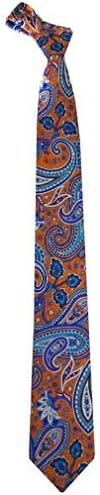 Skinny Silk Necktie Orange - Blue - Lavender